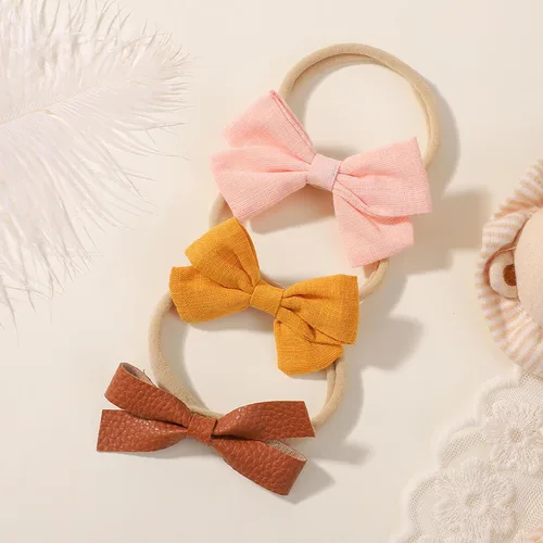 Miniatura 8 de doboi - 24 diademas de flores y lazos para bebés, niñas, recién nacidos, niños pequeños, cintas elásticas de nailon suaves, accesorios