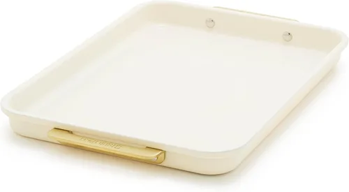 Miniatura 19 de GreenPan Bakeware - Bandeja cuarto de hoja de 13" x 9" pulgadas, bandeja antiadherente de cerámica para hornear, libre de PFAS y BPA, asas doradas