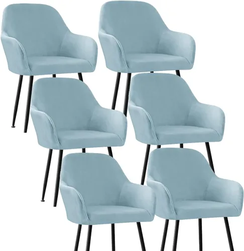 Miniatura 30 de Fundas protectoras de terciopelo elástico para sillas de comedor con brazos y respaldo curvado pequeño, juego de 6/4/2 para cocina, oficina, hogar