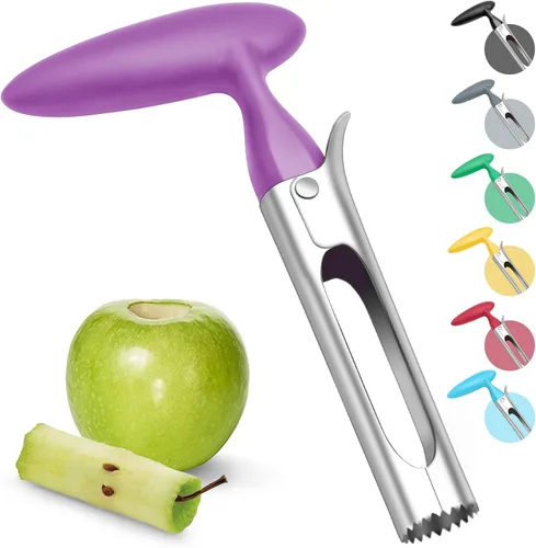 Asdirne Descorazonador de manzana premium, hoja de acero inoxidable de grado alimenticio, mango ergonómico resistente, fácil de usar, afilado y