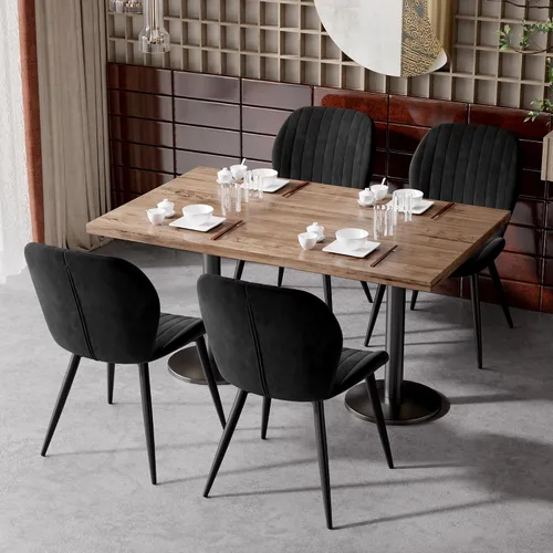 Miniatura 22 de Juego de 2 sillas de comedor de tela moderna, sillas de comedor tapizadas con cojines gruesos, patas de metal, sillas de respaldo sin brazos