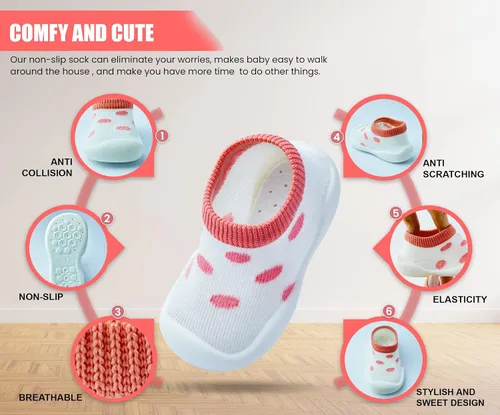 Miniatura 3 de Baby Shoes Boys Girls First Walking Shoes Non Slip Soft Sole Sneakers Toddler Infant Babygirl Sock Shoes