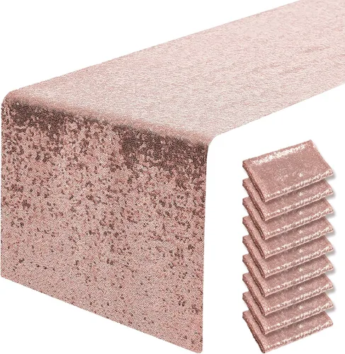 Miniatura 47 de Pufogu - Camino de mesa de lentejuelas brillantes de 12 x 72 pulgadas para fiestas de cumpleaños, decoración de bodas, despedidas de soltera