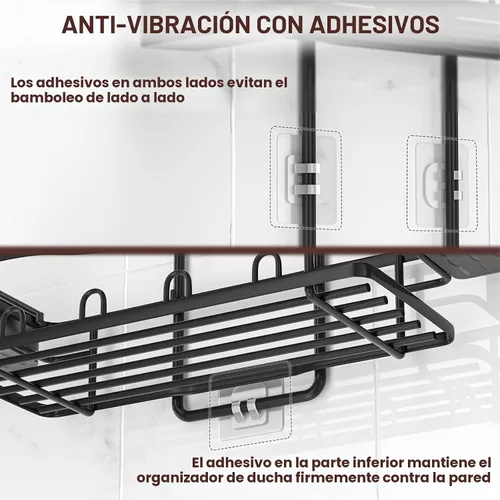 Miniatura 4 de REINHARDT Organizador de ducha colgante, organizador de ducha a prueba de óxido, organizador de ducha anti-balanceo sobre el cabezal de ducha