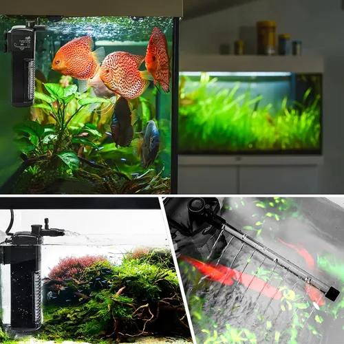 Miniatura 7 de AQQA Filtro interno para acuario, filtro de energía sumergible en el tanque con flujo de agua ajustable, filtro de esponja ultra silencioso