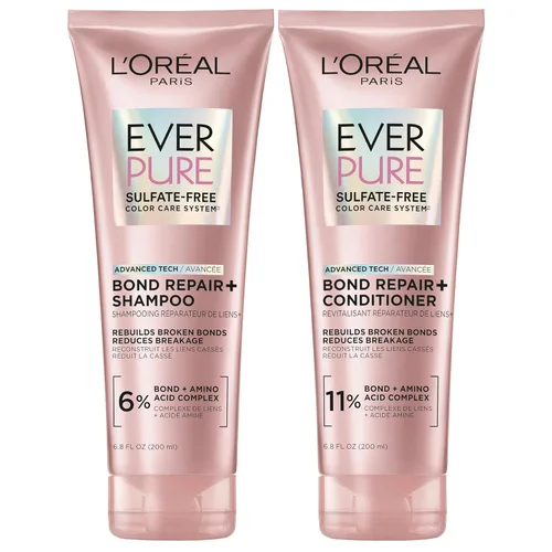 L'Oreal Paris EverPure - Kit de champú y acondicionador fortalecedor para cabello teñido, 6.8 onzas (juego de 2)