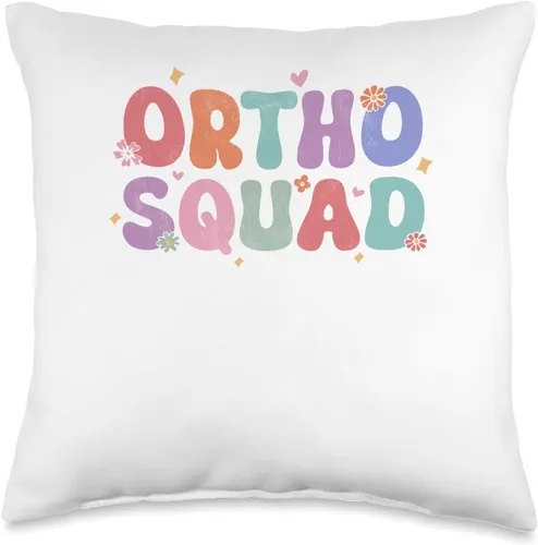 Ortho Squad Retro Orthodontist Office Dentist Dent Ortho Squad - Cojín de 16 x 16 pulgadas, diseño retro de ortodoncista, dentista, dentista,