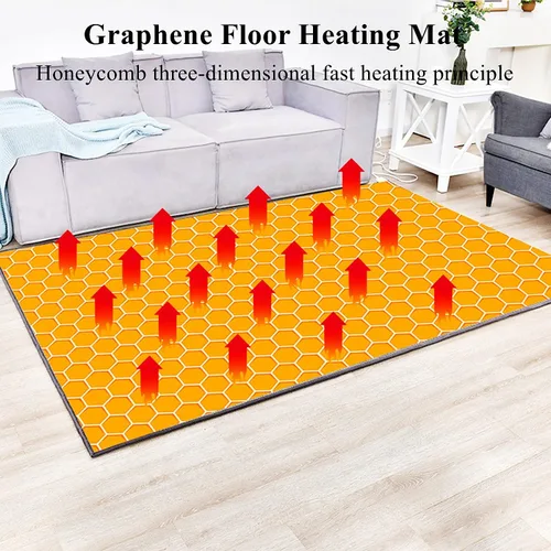 Miniatura 2 de Heated Floor Mat Electric Heating Pads, Instant Warmth Electric Heating Carpet Area Rugs, Heated Foot Warmer Electric Infrared Space Heater Floor