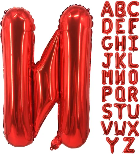 Miniatura 32 de Lovoir Globos grandes de 40 pulgadas con la letra T roja de gran tamaño, globo de helio de aluminio de Mylar para decoración de fiesta de Letra roja