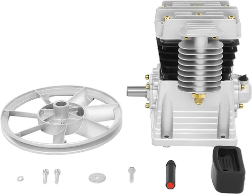 Miniatura 9 de Bomba de compresor de aire, 2HP 6.18CFM, bomba de lubricación de salpicaduras de aluminio de cilindro gemelo de una sola etapa (2HP, 6.18CFM)