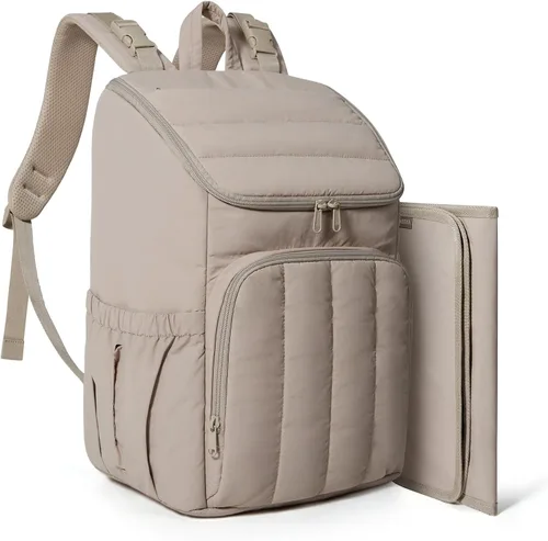 Miniatura 9 de BAGSMART Mochila para Pañales, Bolsa Grande para Pañales de Bebé, Bolsa Acolchada Esponjosa para Bebé para Mamá con Bolsillos Aislados de Acceso