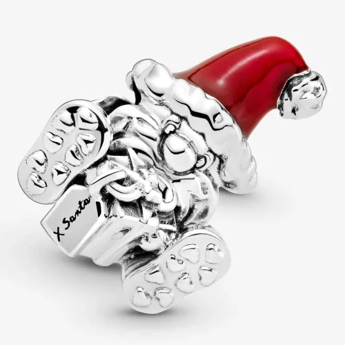 Miniatura 4 de PANDORA Abalorio de Papá Noel sentado y regalo, Metal, circonita