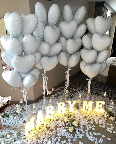 Miniatura 7 de Lovoir 10 globos de aluminio con forma de corazón azul bebé de 18 pulgadas, globos de amor para el día de San Valentín, cumpleaños, fiestas, bodas