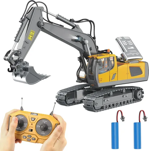 PREPOP Juguete de Excavadora con Control Remoto para niños de 6 a 12 años, los mejores regalos de cumpleaños para niños de 4 a 7, 8, 9, 10, 11 años,