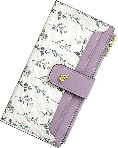 Miniatura 11 de Billeteras pequeñas para mujer, de cuero, plegable, con cremallera, con bolsillo con cremallera, lindo soporte para tarjetas de crédito, monedero