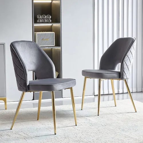 Homedot Silla de lujo para dormitorio, juego de 2 sillas de comedor modernas de terciopelo, hermosa silla de sala de estar, silla de acento suave