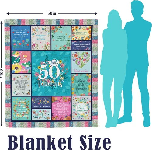 Miniatura 5 de 50th Birthday Gifts for Women Blanket, 50 Year Old Birthday Gifts for Women, Gifts for 50 Year Old Woman, 50th Birthdays Decoration Throw Blanket