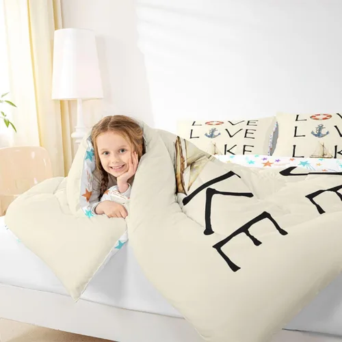Miniatura 6 de Juego de edredón de casa del lago, tamaño individual, juego de ropa de cama con ancla náutica para niños, adolescentes y adultos, edredón retro