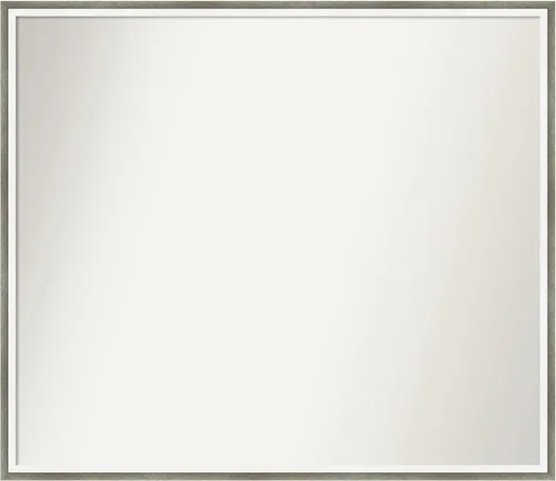Miniatura 51 de Amanti Art Espejo de baño plateado para sobre el fregadero, 33 x 45 pulgadas, espejo de tocador rectangular blanco plateado y plateado, marco
