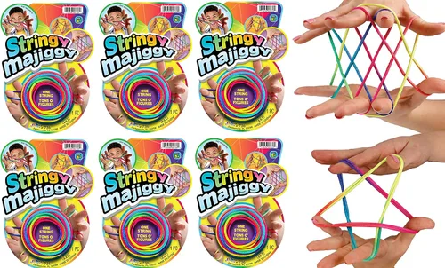 Miniatura 8 de JA-RU Stringy Majiggy Cats Cradle - Juguetes de cuerda chinos (1 cuna para gatos) Juegos de trucos de cuerda de mano para niños y adultos, niñas
