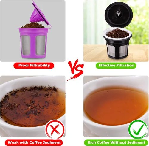 Miniatura 4 de Filtros de café de papel desechables, filtros de papel Keurig K Cup para Keurig individuales tazas reutilizables, cápsulas de café K-Cup, se adaptan