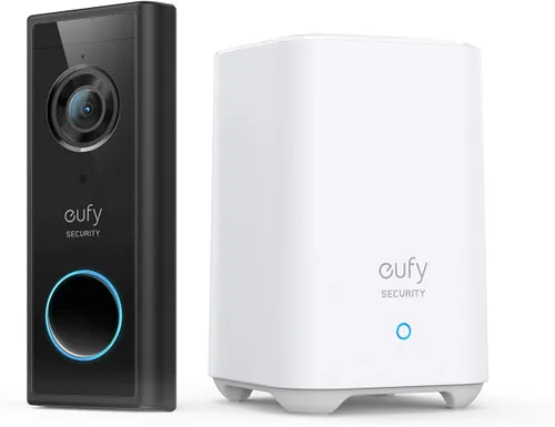 eufy Security, Kit de timbre de video S220 (alimentado por baterías), cámara de seguridad, resolución 2K, duración de la batería de 180 días,