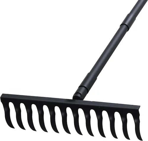 Miniatura 8 de Pragmatist Rastrillo de arco resistente de 60 pulgadas con cabeza de metal para jardín con mango de acero inoxidable ajustable, herramienta