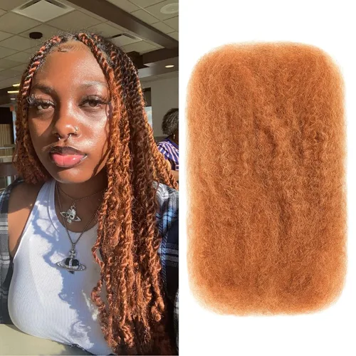 Miniatura 22 de BLL Afro Kinkys - Cabello humano a granel, 100% cabello humano para mini torsión, trenzas, extensiones de rastas, cabello rizado afro, color negro a