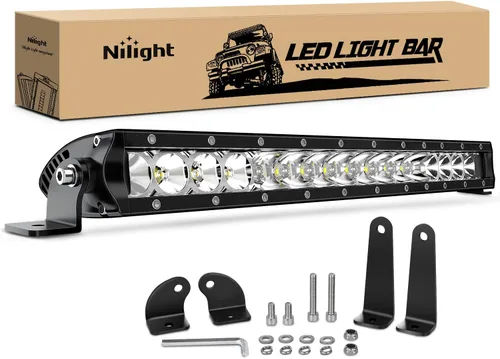 Barra de luz led Nilight, de 21", combo de foco de 100 vatios e inundación, una fila de 9,000 lúmenes, para todo terreno, led 3D antiniebla y luz de