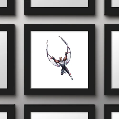 Miniatura 3 de Trends International Gallery Pops Marvel Comics Avengers - Póster de pared de Halcón, 12 x 12 pulgadas, versión enmarcada en negro