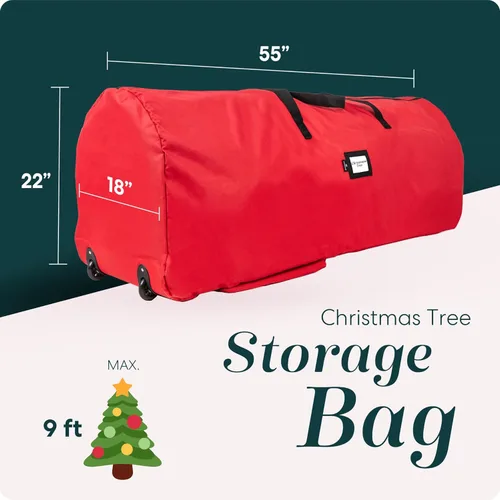 Miniatura 2 de Handy Laundry, Bolsa de almacenamiento para árbol rodante - Almacenamiento para árbol de Navidad artificial de 9 pies. Bolsa con cremallera, asas