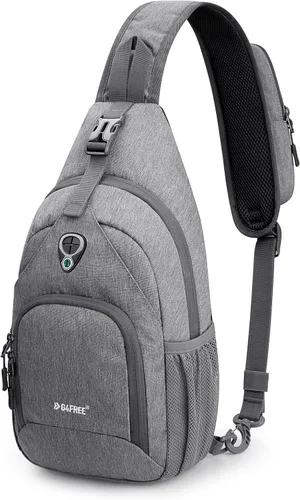 Miniatura 14 de G4Free Bolso bandolera RFID, mochila cruzada para el pecho, bolso de hombro para senderismo al aire libre Verde