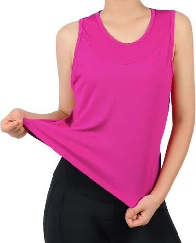 Miniatura 17 de Camiseta sin mangas de ciclismo con espalda cruzada para mujer, para interiores y exteriores, con bolsillos