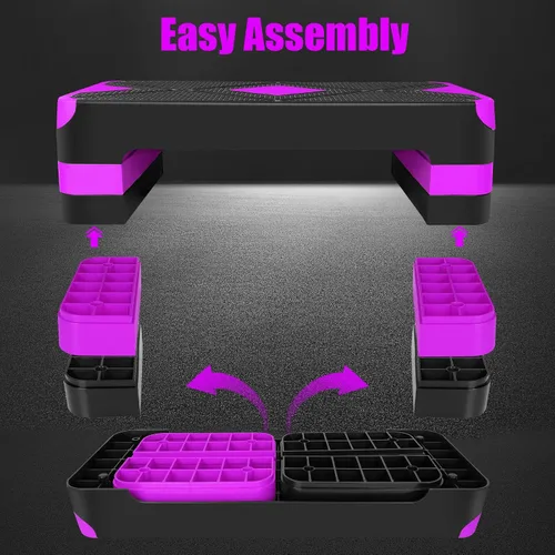 Miniatura 3 de Adjustable Exercise Workout Aerobic Stepper Step Platform Trainer