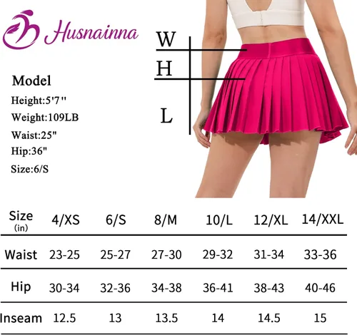 Miniatura 5 de Husnainna Falda de tenis plisada para mujer, pantalones cortos integrados de cintura alta, faldas atléticas con bolsillos, estilo casual