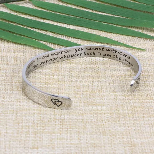 Miniatura 3 de JoycuFF - Pulseras de acero inoxidable para mujer con frase inspiradoramantra (en inglés) oculta, un regalo para mostrarle tu apoyo a tus amigos