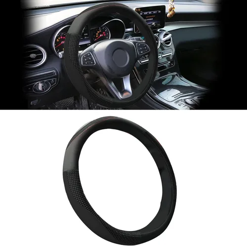 Funda para volante de automóvil con círculo interior, protector de cuero mejorado de 15 pulgadas para hombres y mujeres, accesorios interiores de