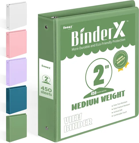 Miniatura 36 de BinderX - Carpeta de 3 anillos redondos extraduradera de 1 pulgada, se adapta a 175 hojas de papel de 8.5 x 11 pulgadas, cubierta personalizable