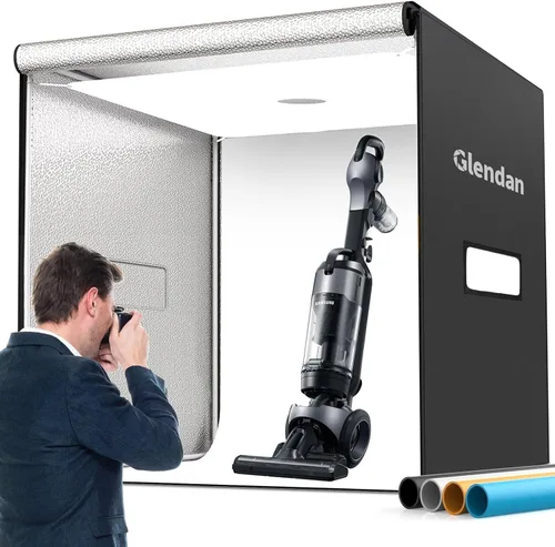 Glendan Caja de luz fotográfica de 32 x 32 pulgadas, caja de luz grande para fotos con 3 paneles de luz, 792 perlas LED, CRI >95, kit de carpa de