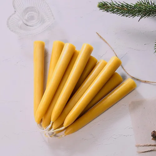 Miniatura 7 de DEYBBY - Juego de 12 velas cónicas de cera de abeja natural de 6 pulgadas, sin humo y sin goteo, velas de cera de abeja orgánica pura, 4-5 horas