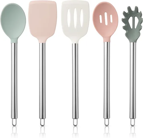 Miniatura 29 de COOK WITH COLOR Juego de utensilios de cocina de silicona, juego de utensilios de cocina, utensilios de cocina de silicona fáciles de limpiar, Rojo