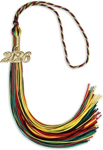 Miniatura 191 de Endea Graduation - Borla de doble color mixto con fecha dorada (negro/dorado antiguo, 2021)