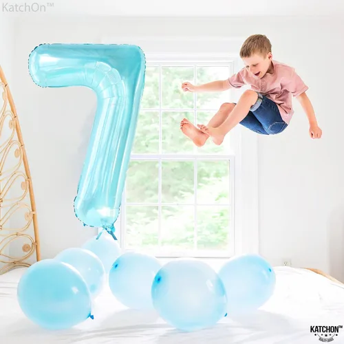 Miniatura 153 de KatchOn, Globo grande azul número 2 de 40 pulgadas Decoraciones de cumpleaños de Baby Shark para niño de 2 años Globo azul número 2 Globo