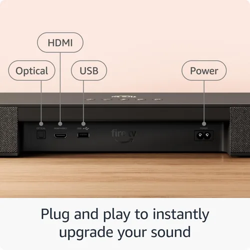 Miniatura 6 de La Barra de sonido Amazon Fire TV Plus con subwoofer (modelo más reciente), canal 3.1, Dolby Atmos, DTS:X y diálogos nítidos