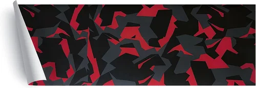 Miniatura 2 de Película adhesiva de vinilo de camuflaje geométrico para automóvil, color rojo, negro y gris con adhesivo de liberación de aire, kit de herramientas