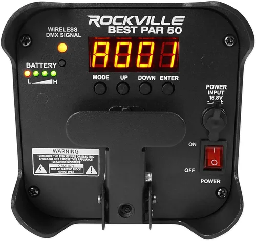 Miniatura 5 de Rockville Best PAR 50 Bundle: (4) Par recargable puede lavar luces con DMX RGBWA UV, bolsa de transporte RLB30 para accesorios de iluminación Slim