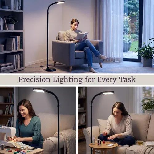 Miniatura 5 de Lavish Home - Lámpara de pie con luz solar y cuello de cisne ajustable