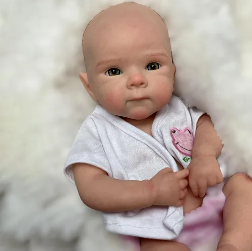 Miniatura 2 de Gileutay Muñeca de Bebé de Silicona Realista de 12 Pulgadas de Cuerpo Completo para Niña, Muñeca de Recién Nacido Realista de Silicona de la Vida