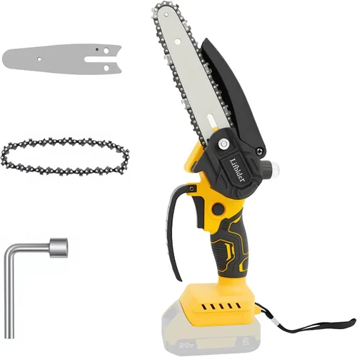 Mini motosierra inalámbrica para batería de 20 V, 6 pulgadas y 4 pulgadas, motosierra eléctrica 2 en 1 con lubricación automática, velocidad de