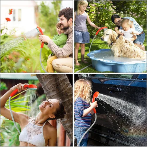 Miniatura 7 de KEDSUM Ducha portátil, bomba de ducha portátil con batería recargable, ducha portátil para campamento, cabezal de ducha portátil al aire libre